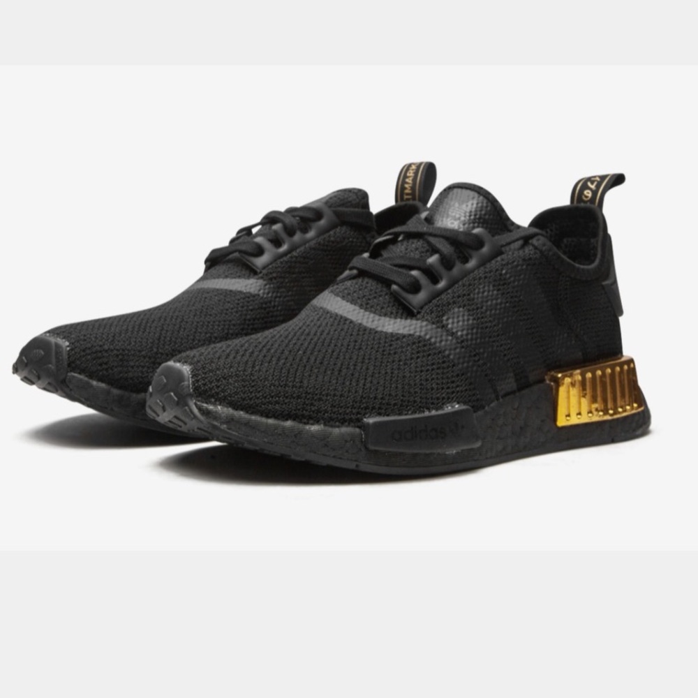 Womens Adidas NMD_R1 Black/Metallic Gold